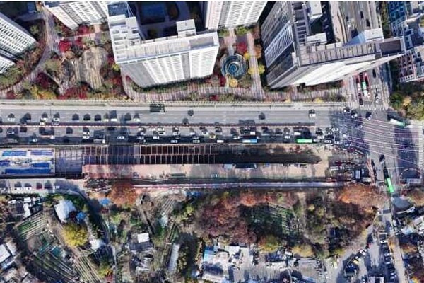 드론이 촬영한 양재대로.(사진=서울특별시)