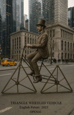 새로운 AI모델이 생성한 이미지 '삼각형 바퀴 자전거' (사진=오픈AI)