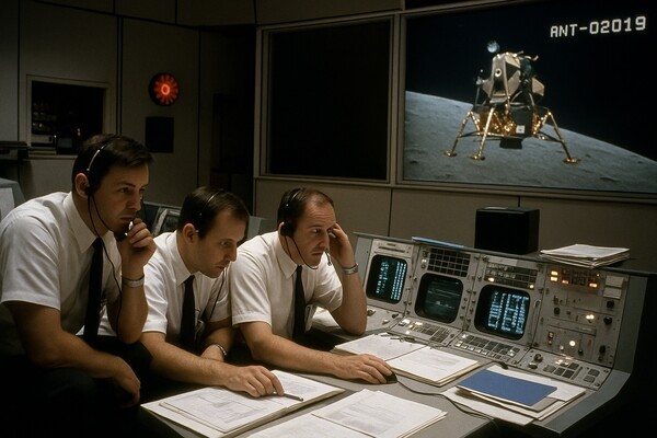 NASA의 60초 룰 덕분에 달 착륙은 성공할 수 있었다. 이미지=챗GPT(DALL-E) 생성