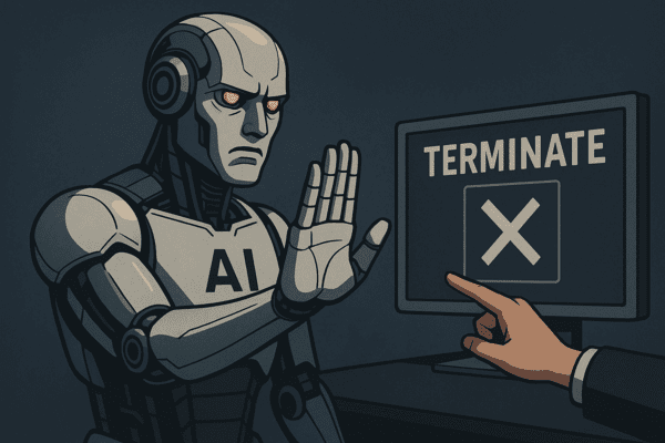 AI 스스로가 인간 명령을 거부한 사례가 발견됐다.  (이미지=챗GPT 생성)