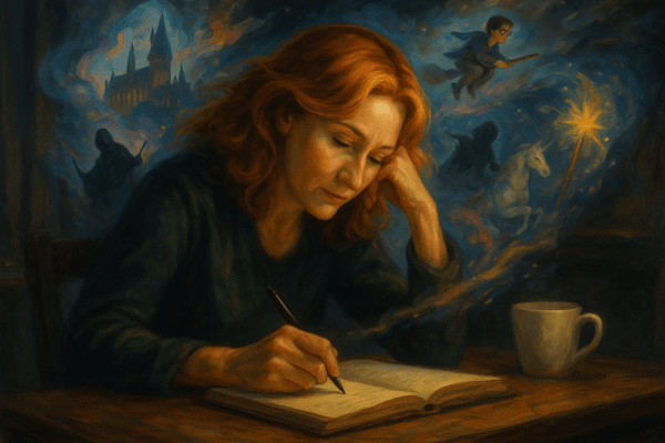 조앤 롤링의 놀라운 상상력은 그녀가 수억 명의 독자를 갖게 된 원천이었다. 이미지=ChatGPT(DALL·E) 생성