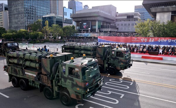 중거리지대공유도무기 '천궁' 시가행진  사진=연합뉴스