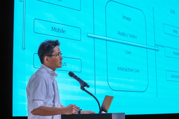 변화에 대해 설명하고 있는 김성호 네이버 이머시브 미디어 플랫폼 리더 사진=네이버 제공, 연합뉴스