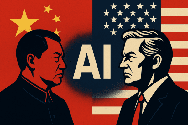 중국과 미국의 AI 2강 싸움이 벌어지고 있다.  이미지=챗GPT 생성