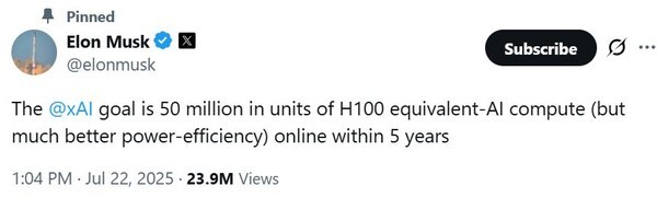 머스크가 엑스에 올린 글  사진=머스크 X 캡처