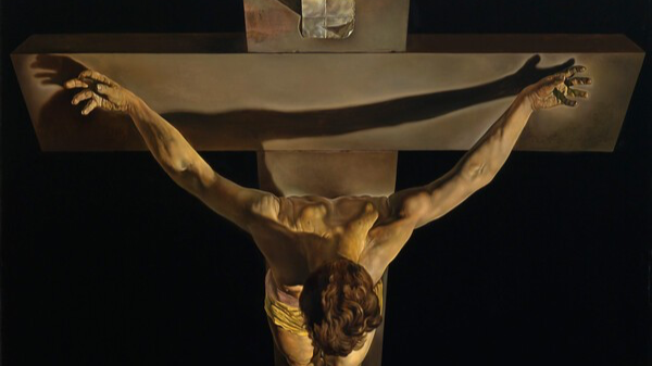 못 없이 매달린 예수 그리스도