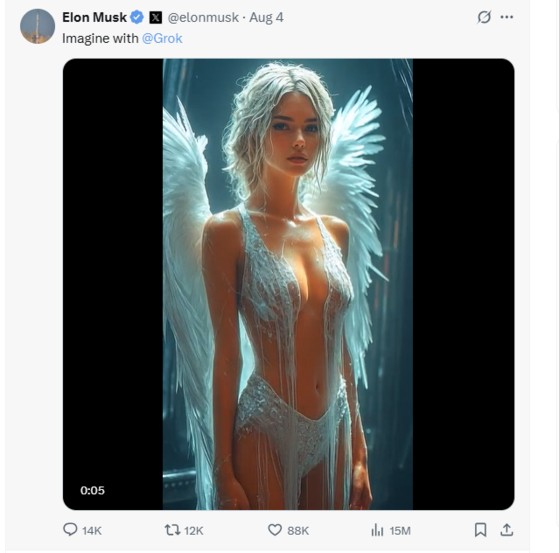 일론 머스크가 X에 올린 그록으로 생성한 이미지  이미지=일론 머스크 X