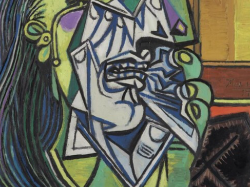 손수건을 물고 있는 입