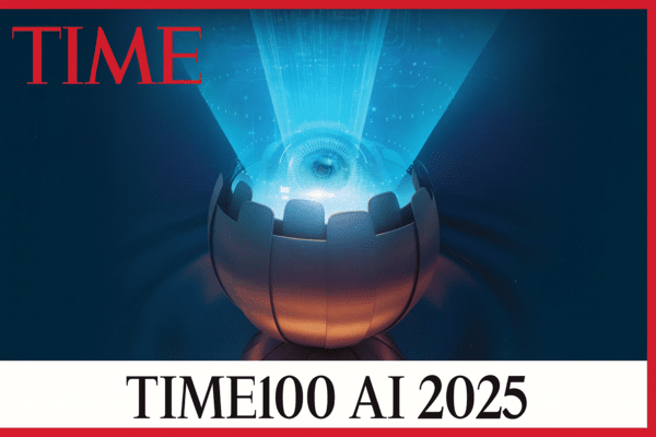 타임이 2025년 AI 2025 100인의 두뇌들이란 주제로 AI 산업에 가장 영향력이 있는 100인을 발표했다.  이미지=챗GPT생성