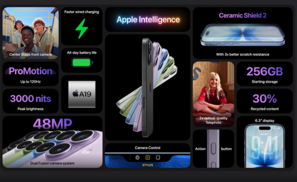 행사에서 공개된 애플 기기의 업그레이드 사양  사진=애플