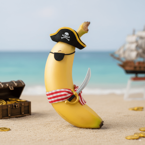 프롬프트 예시로 나오는 Generate an image of a banana wearing a costume의 결과물.  이미지=구글