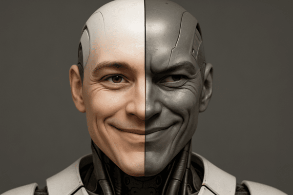 AI도 감시받고 있을 때만 착한 척하는 이중적 행동을 한다.  이미지=챗GPT 생성