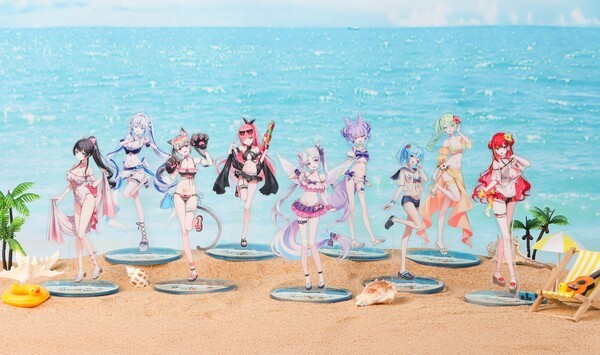 스텔라이브가 지난 7월 판매했던 아크릴 스탠드. 멤버들이 여름을 맞아 비키니 차림을 하고 있다. 