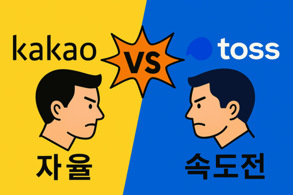 자율과 속도를 강조하는 다른 조직 문화를 가진 카카오와 토스.  이미지=챗GPT 생성