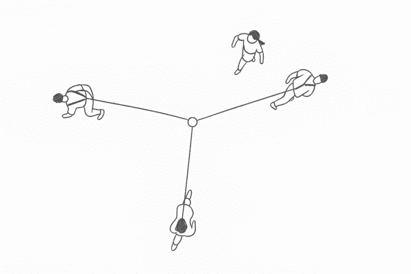 AI 이미지 - 각자 다른 방향으로 달려가는 모습