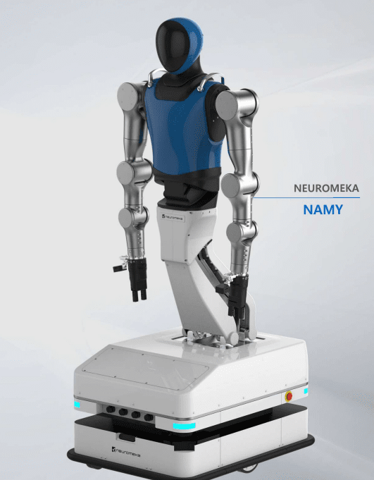 뉴로메카의 AI 휴머노이드 ‘나미(NAMY)’. 인간형 상체와 고정밀 제어 시스템을 결합해, 자율 판단 및 협업 동작을 수행한다. 사진=뉴로메카