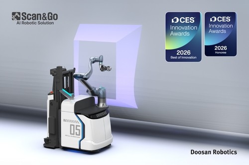 CES2026 수상 두산로보틱스, AI 로봇 ‘Scan & Go’.  사진=두산로보틱스