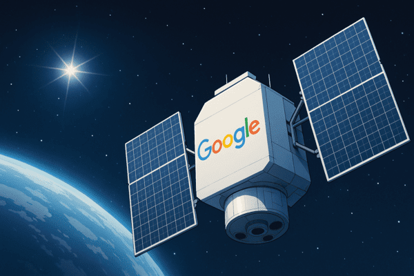 Google TPU satellite concept image. Image generated by ChatGPT.