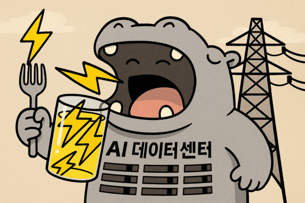 전기 먹는 하마인 AI 데이터 센터.  이미지=챗GPT 생성