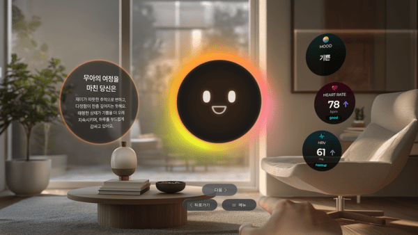 명상 후 변화 모습을 보여주는 XR 명상앱 ‘무아(MUA)’의 사용자 인터페이스(UI) 화면.  사진=엔피 제공