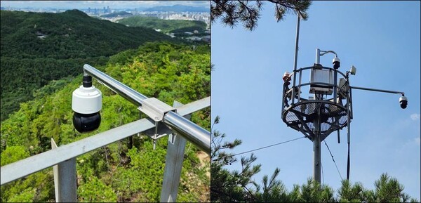 관악산 곳곳에 설치된 CCTV. 사진=관악구청 제공