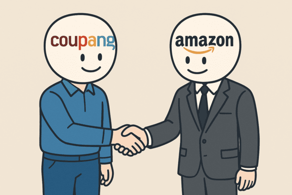 쿠팡과 아마존이 손을 잡았다.  이미지=챗GPT 생성