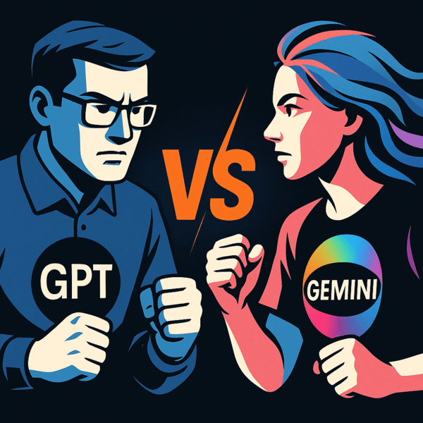 GPT-5.1 역시 두 모델의 사용자 특성을 반영해 서로 다른 점을 강조한 이미지로 의인화해 형상화한 모습이다. 이미지=챗GPT 이미지 생성